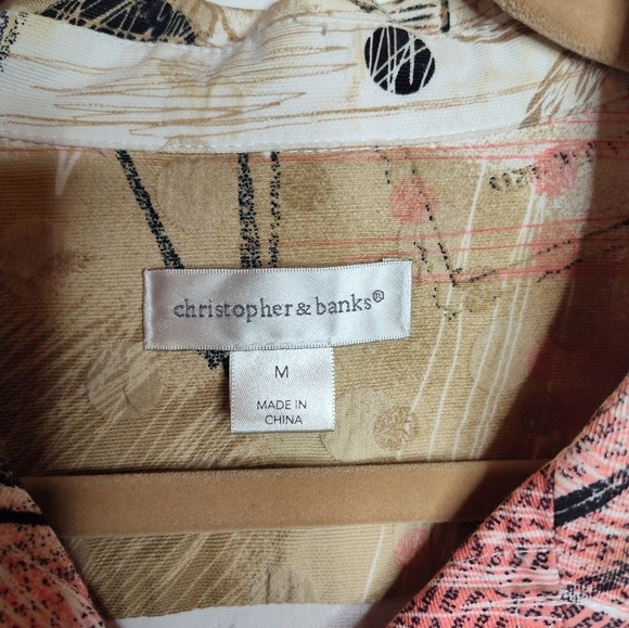 Christopher & Banks patchwork art to wear jacket, canvas/denim, size M - Picture 3 of 6